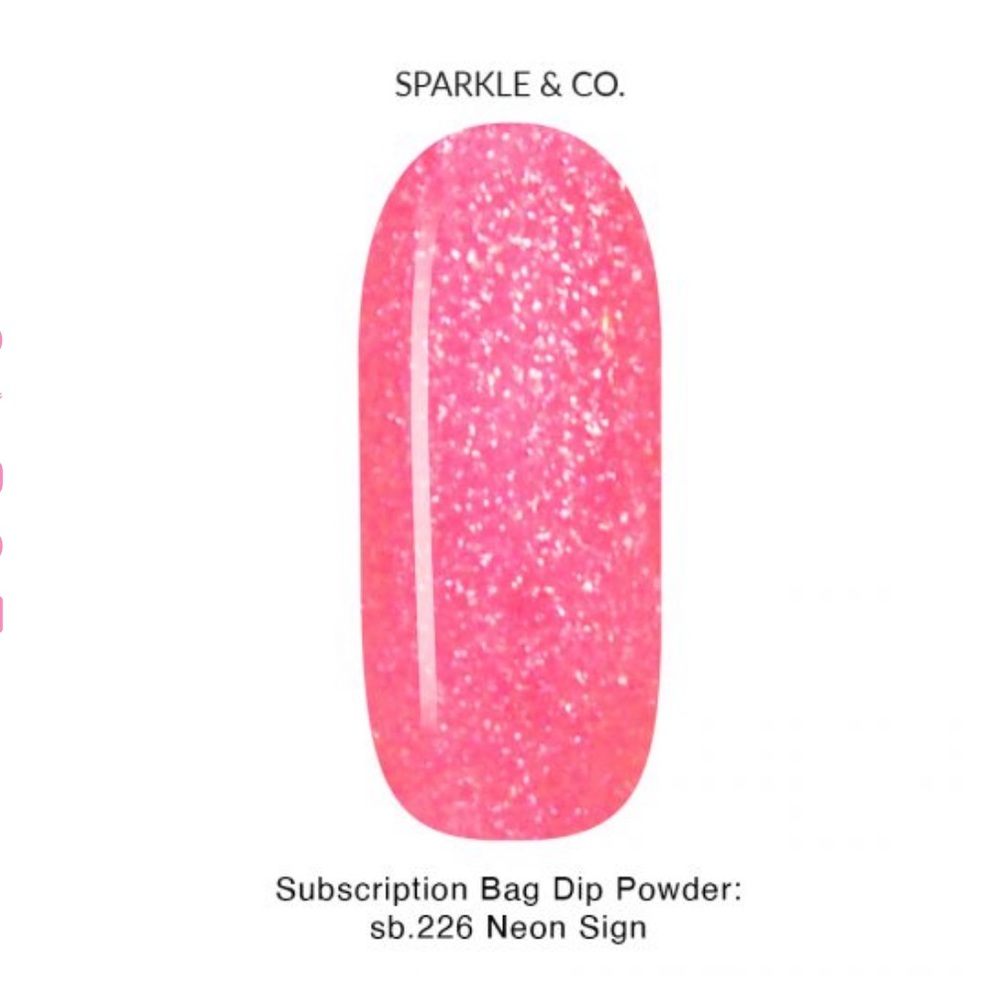 Sparkle & Co Nail Dip Powder Polish Neon Sign (Glow-in-the-Dark) + swatch stick